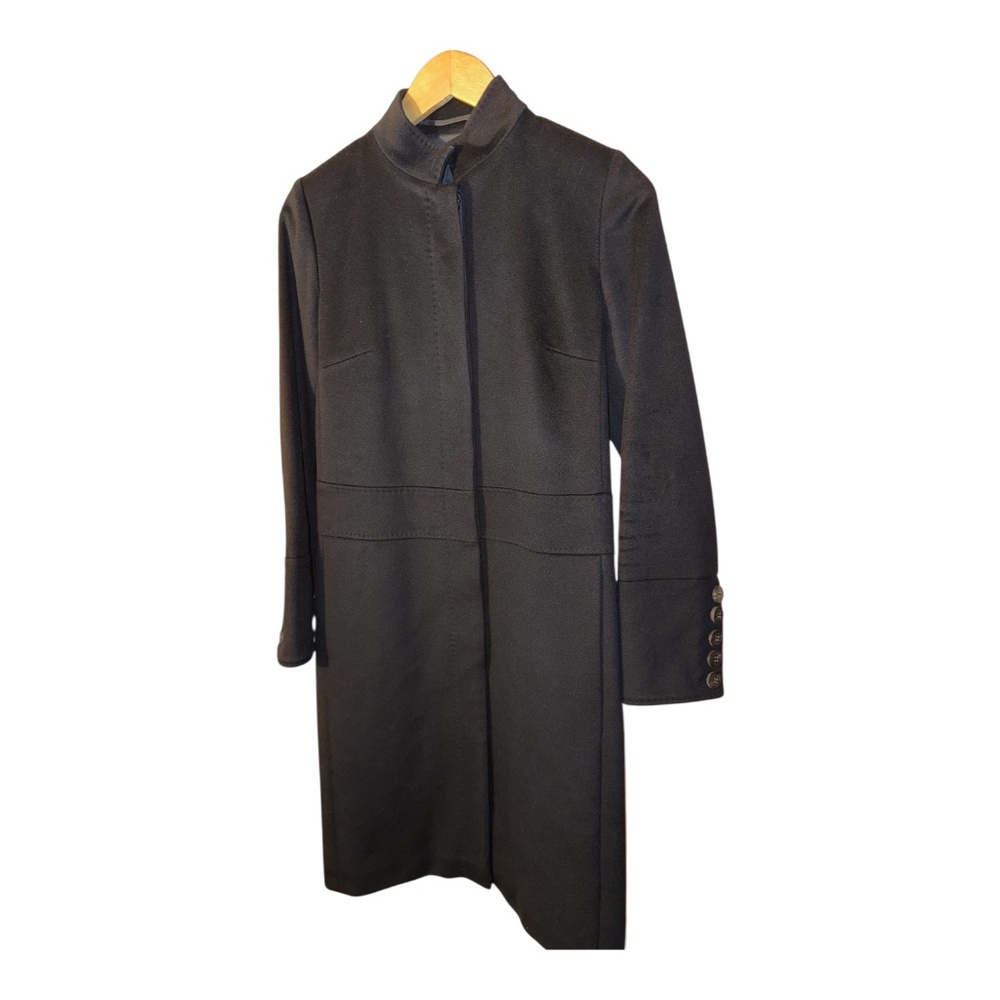 Burberry Black Wool Cashmere Long Coat 4 - Picture 1 of 12